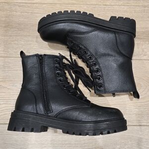 Soda brand, Black Lace-Up/ Side zip boots. Size 7.5